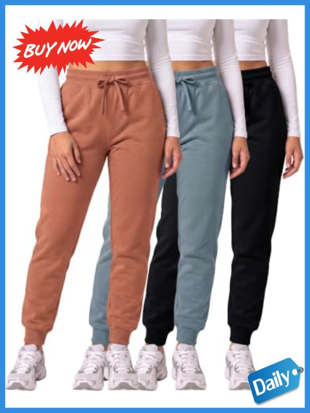 3 Pack Women's Fleece Joggers Sweatpants Lounge Pants Pockets XS-3X